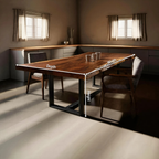 Furniture Decor Modern Live Edge Dining Table Clean Lines