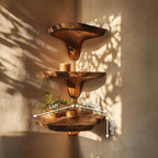Mid Century Wooden Live Edge Mushroom Shelf For Living Room Decor