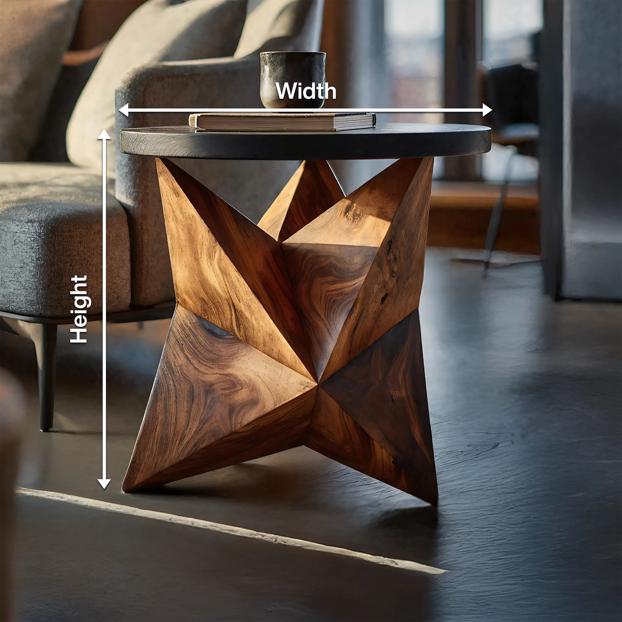 Handcrafted Wooden Side Table For Elegant Furniture Decor