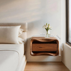 Floating Nightstand Organic Curved Design For Bedroom