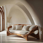 Organic Sculptural Sofa For Living Room Space