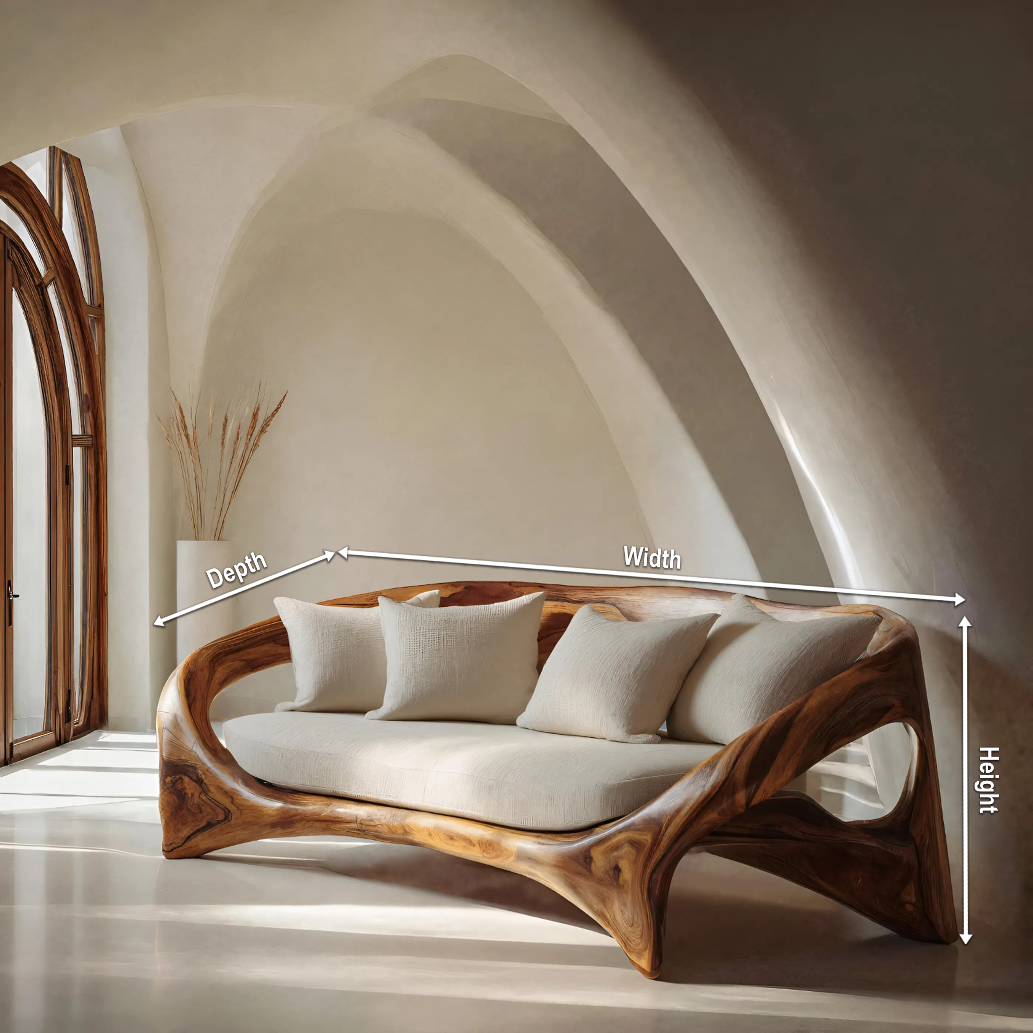 Organic Sculptural Sofa For Living Room Space