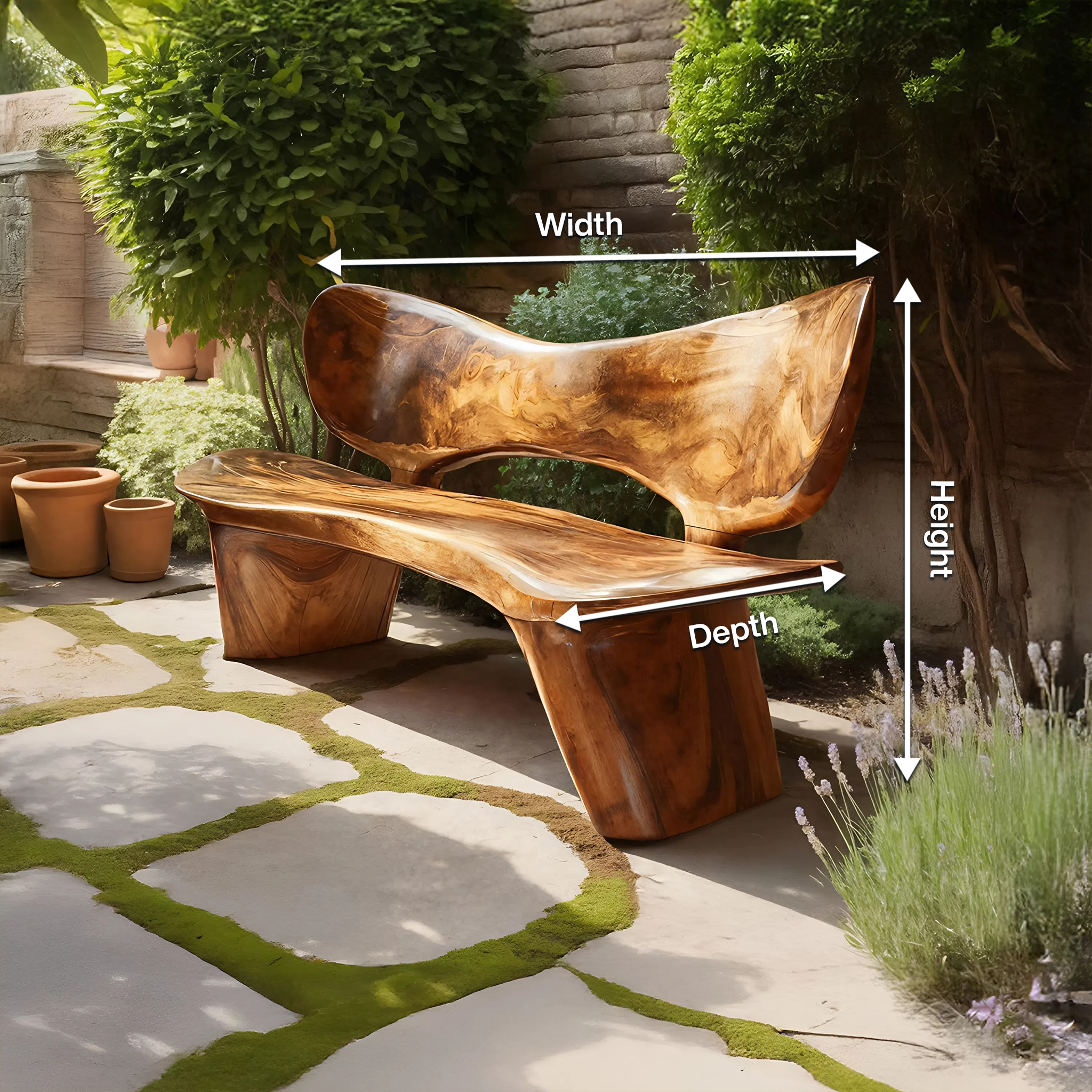 Handcrafted Outdoor Wooden Bench For Serene Garden Corners