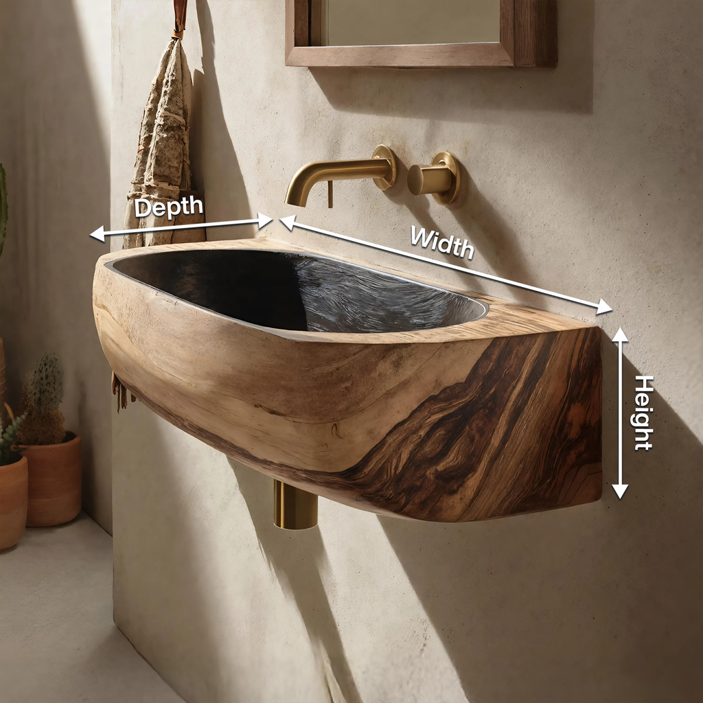 Mid Century Solid Wood Vanity Sink For Bathroom Furniture Decor