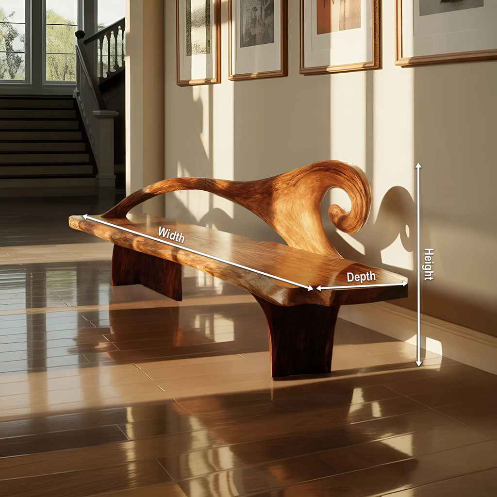 Natural Rustic Wood Entryway Bench For Home Hallway