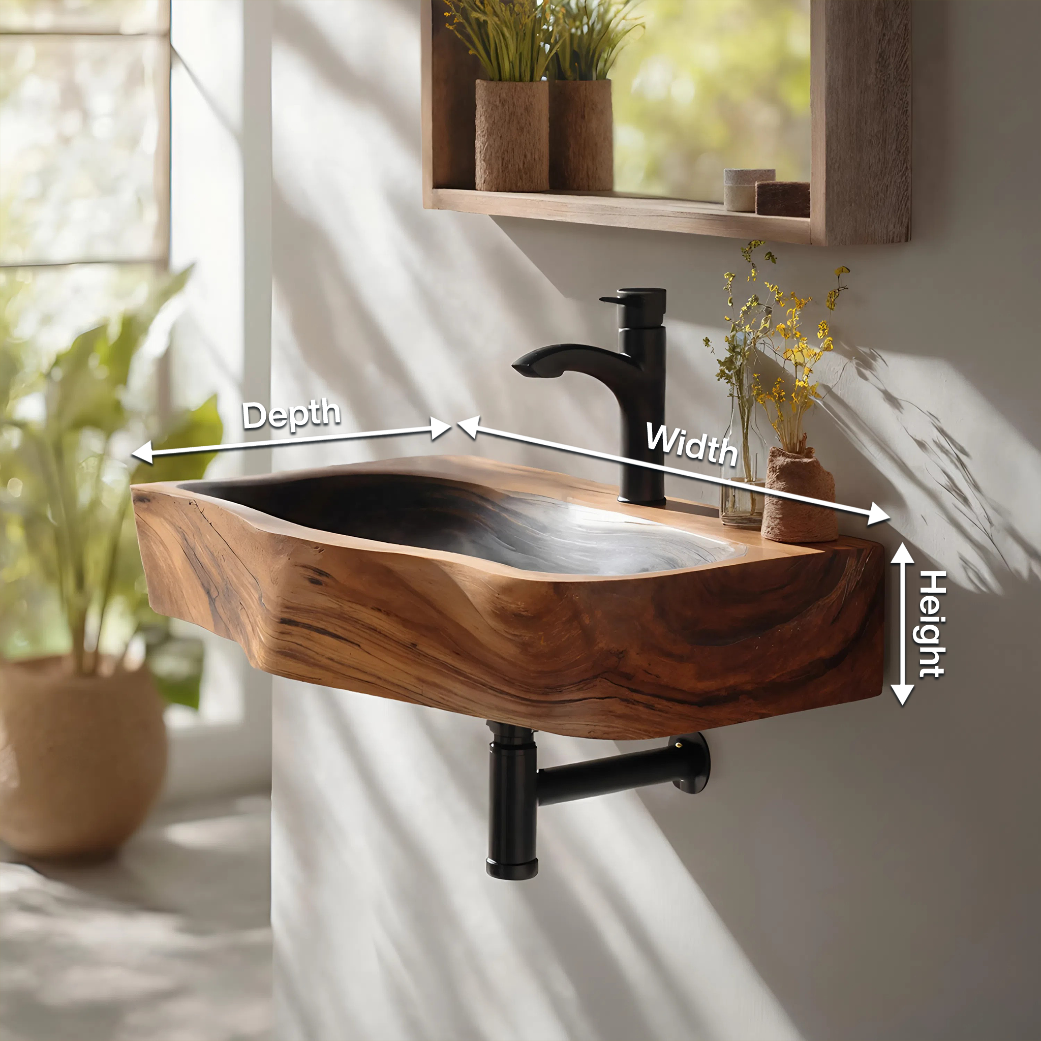 Farmhouse Solid Wood Vanity Sink For Bathroom Furniture Decor