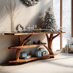 Handcrafted Live Edge Entryway Table For Bedroom Decor Christmas Accent
