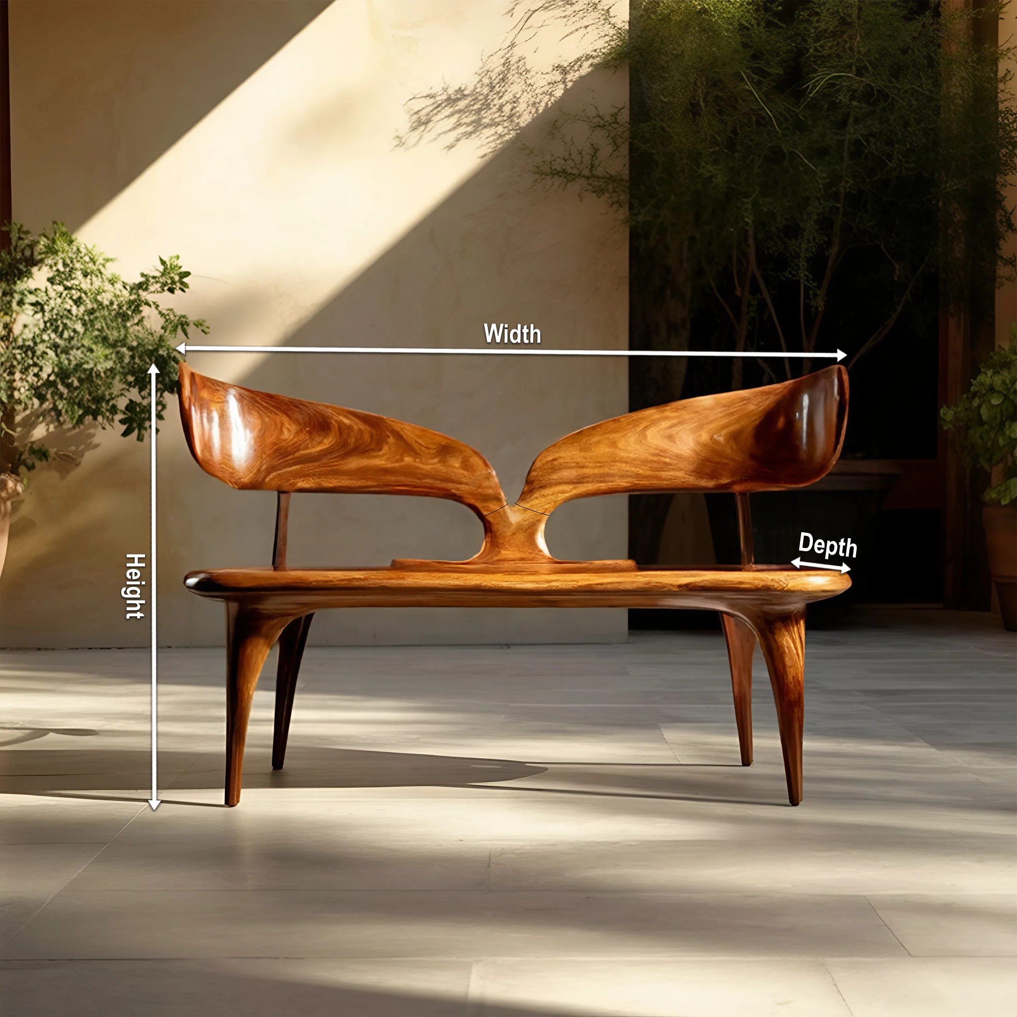 Natural Live Edge Wood Bench For Entryway Seating Area