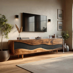 Mid Century Live Edge TV Cabinet For Luxury Living
