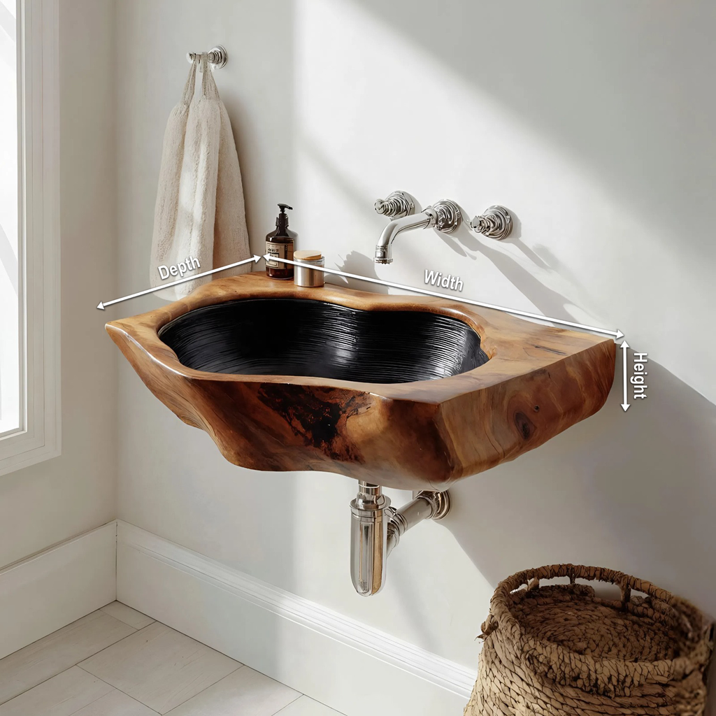 Farmhouse Solid Wood Vanity Sink For Bathroom Interior Decor