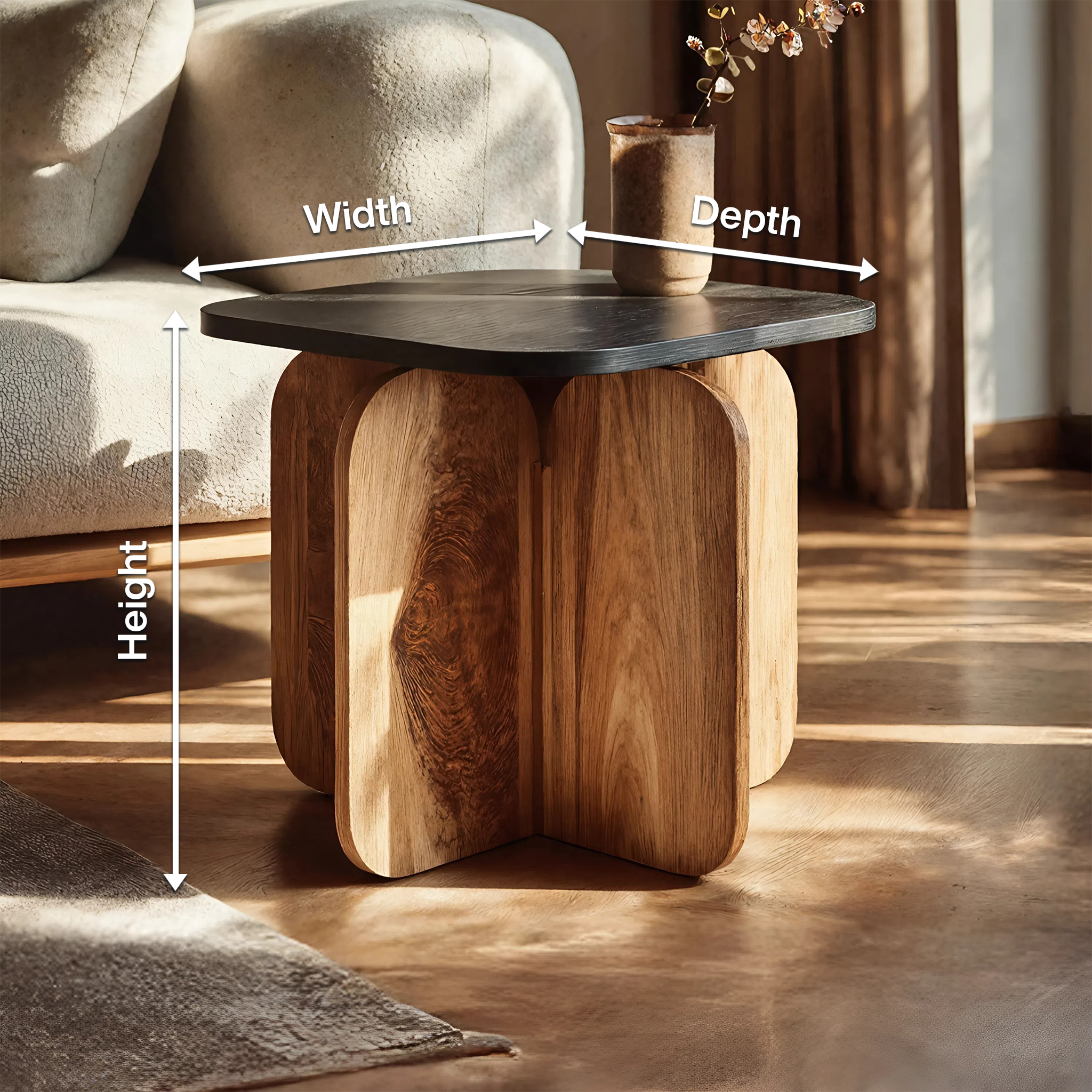 Modern Solid Wood End Table For Elegant Furniture Setup