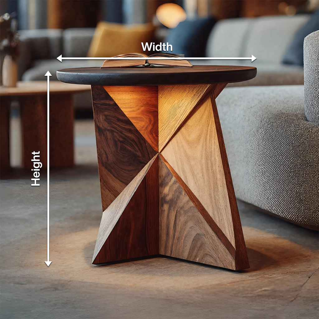 Farmhouse Live Edge Side Table For Natural Interior Decor