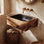 Handcrafted Wall Mounted Wooden Bathroom Sink For Bathroom Decor