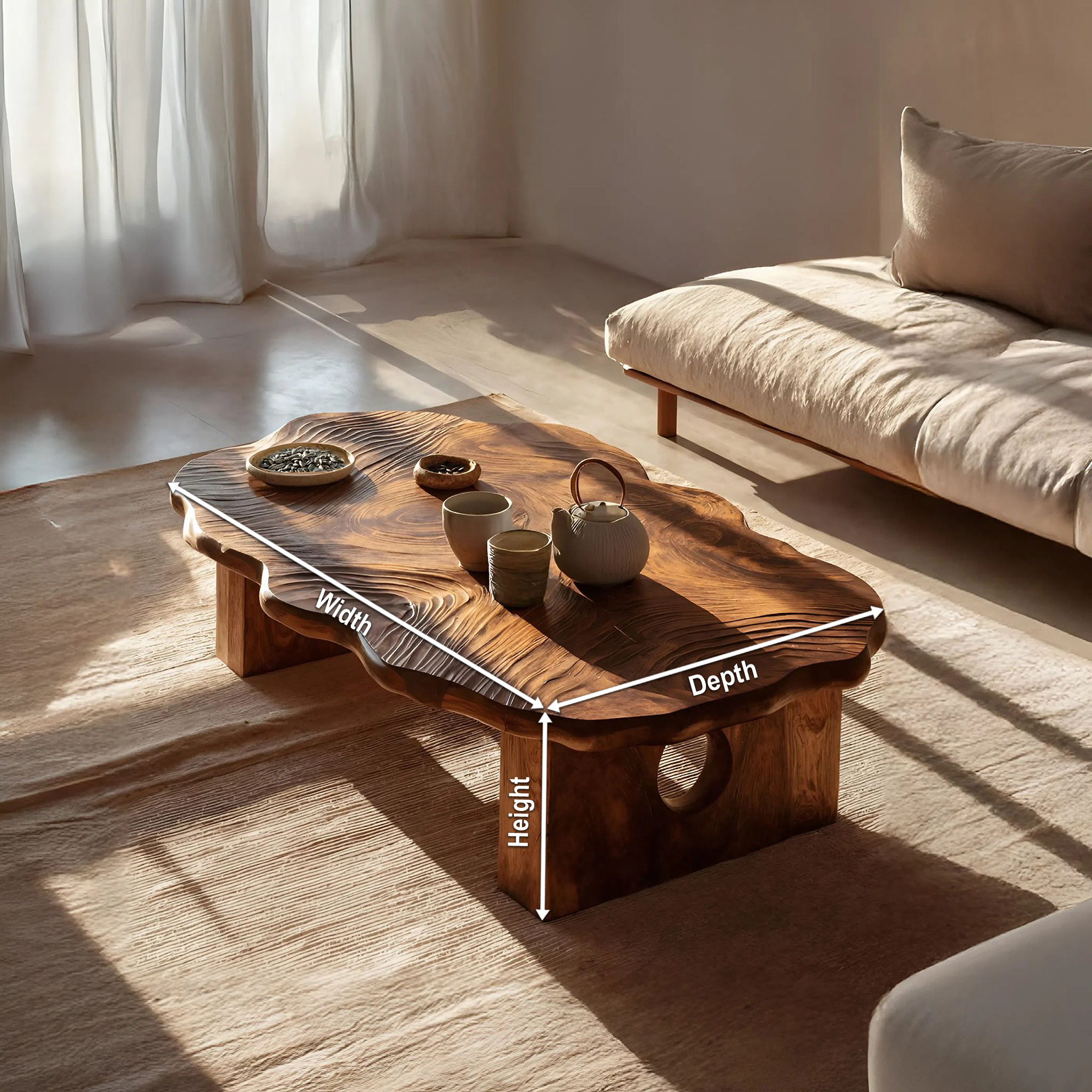 Farmhouse Handcrafted Abstract Coffee Table For Living Room