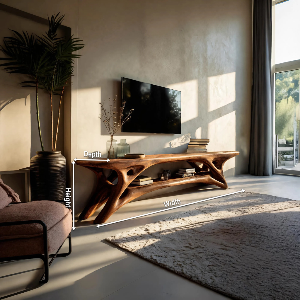 Elegant Curved TV Cabinet For Contemporary Home Decor