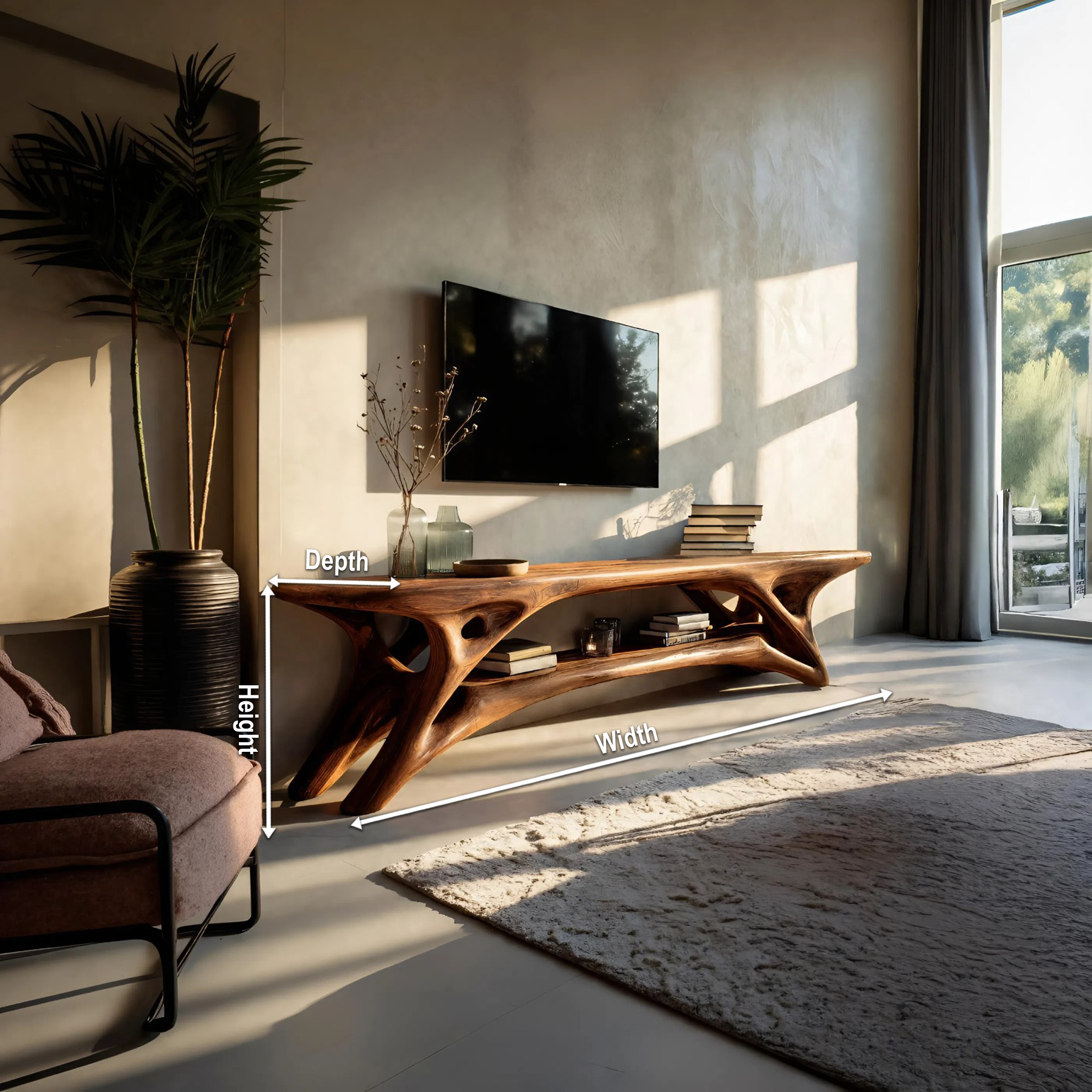 Elegant Curved TV Cabinet For Contemporary Home Decor