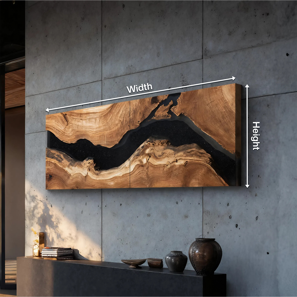 Handcrafted Wooden Rectangular Wall Art For Living Room Decor
