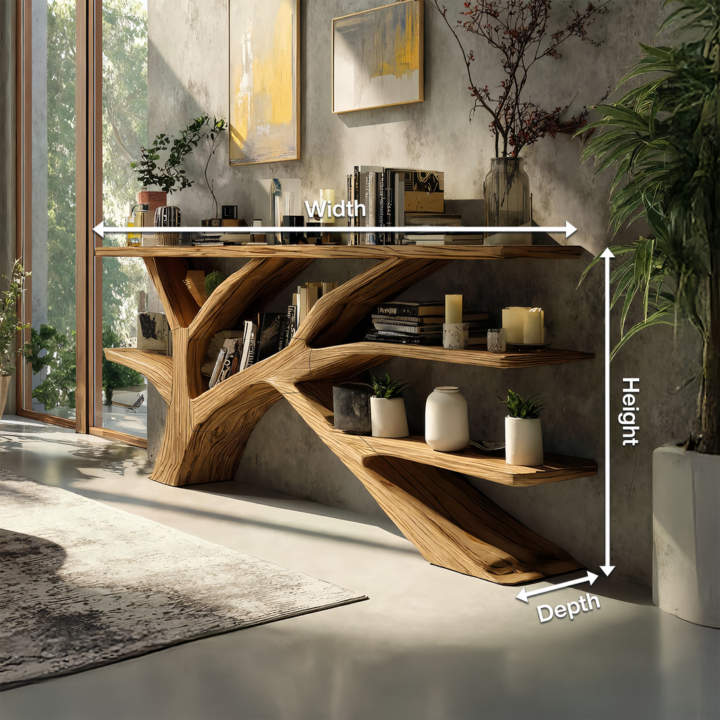 Farmhouse Wooden Live Edge Console Table For Rustic Furniture Decor
