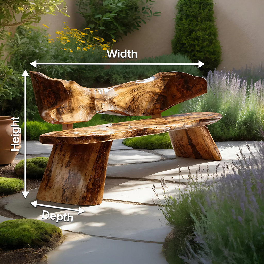 Farmhouse Ergonomic Wood Bench For Backyard Retreat
