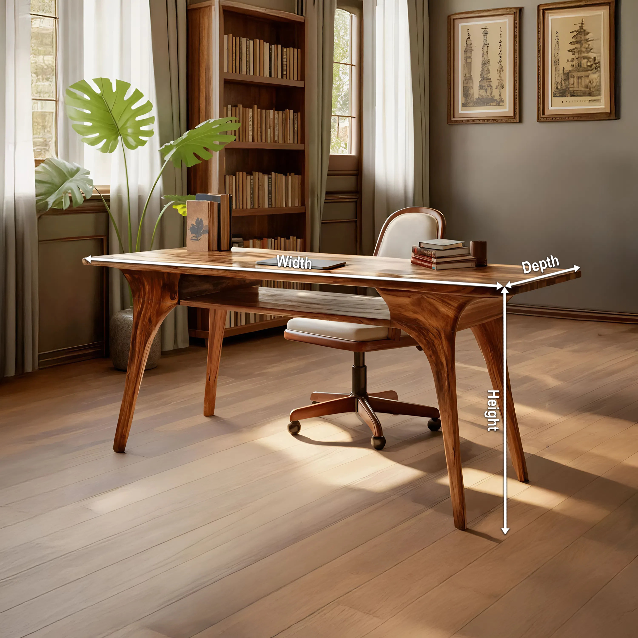Modern Solid Wood Desk For Living Room And Office Decor