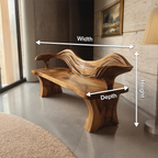 Solid Wood Live Edge Bench For Hallway And Entryway Use