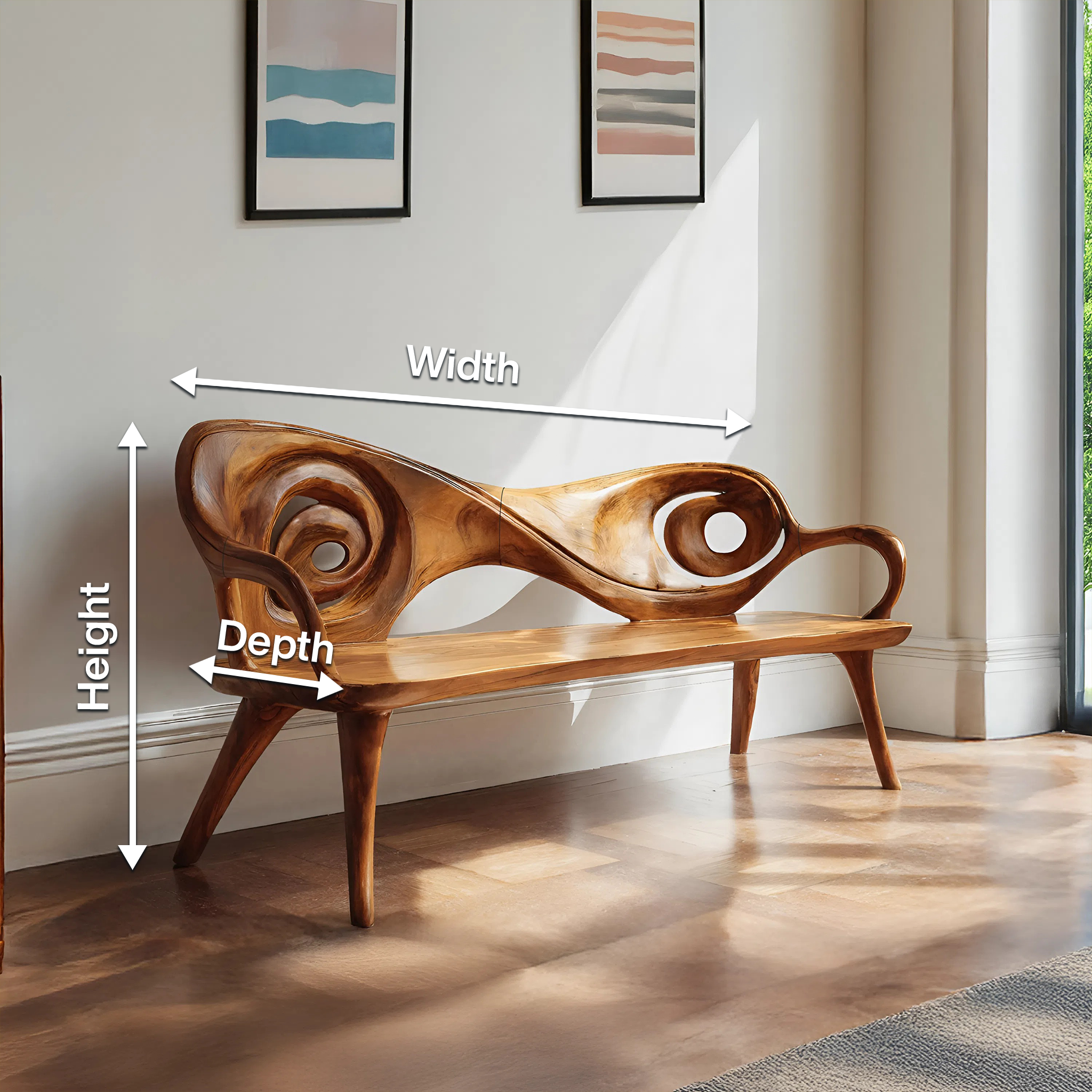Live Edge Solid Wood Entryway Bench For Home Entryway Decor