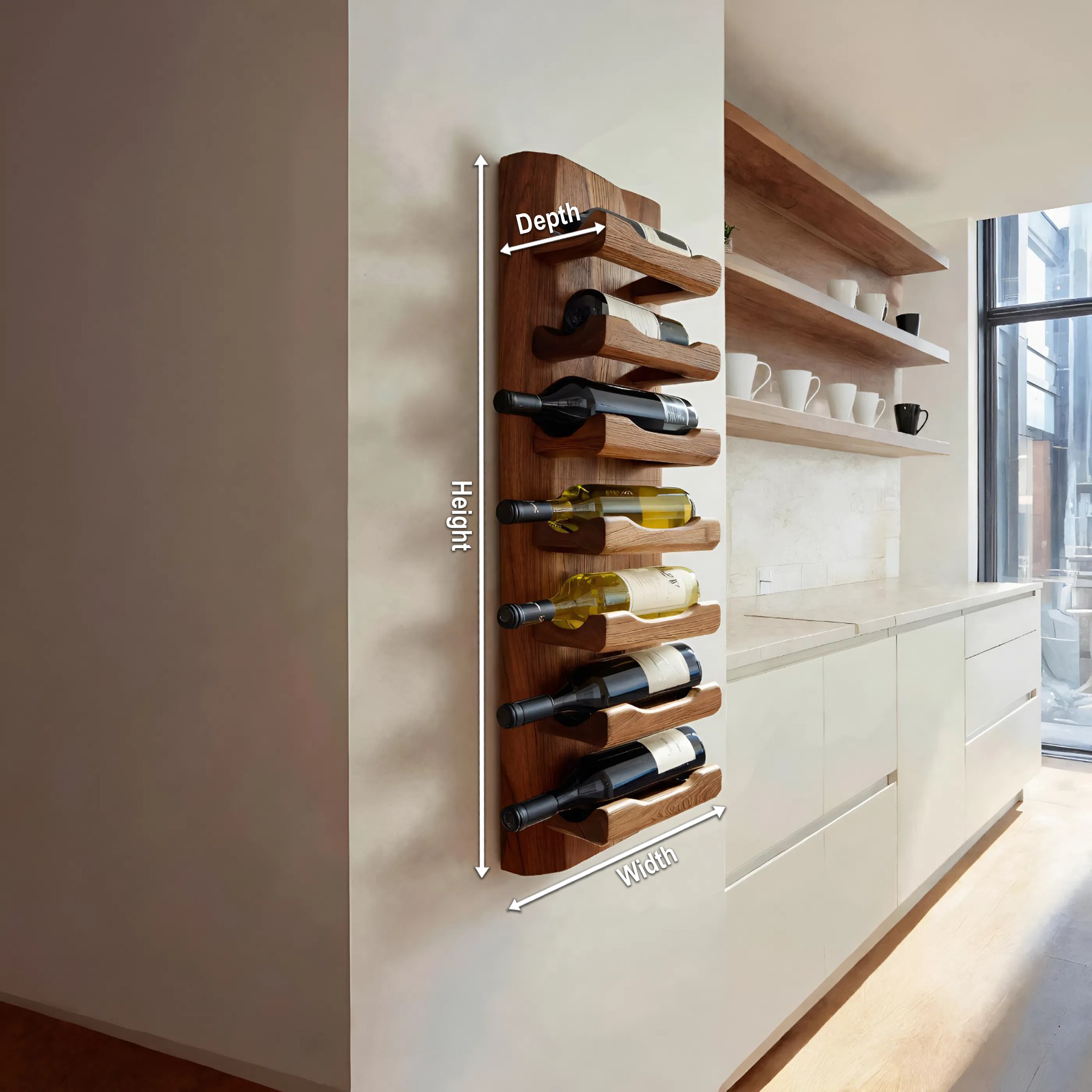 Modern Wall Wine Bottle Holder For Minimal Home Decor