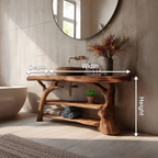 Handcrafted Live Edge Bathroom Vanity Solid Wood Sink For Modern Bathroom