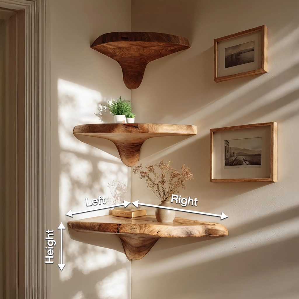Modern Solid Wood Mushroom Shelf For Living Room Furniture Decor