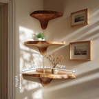 Modern Solid Wood Mushroom Shelf For Living Room Furniture Decor