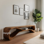 Handcrafted Bench Curved Design For Living Room