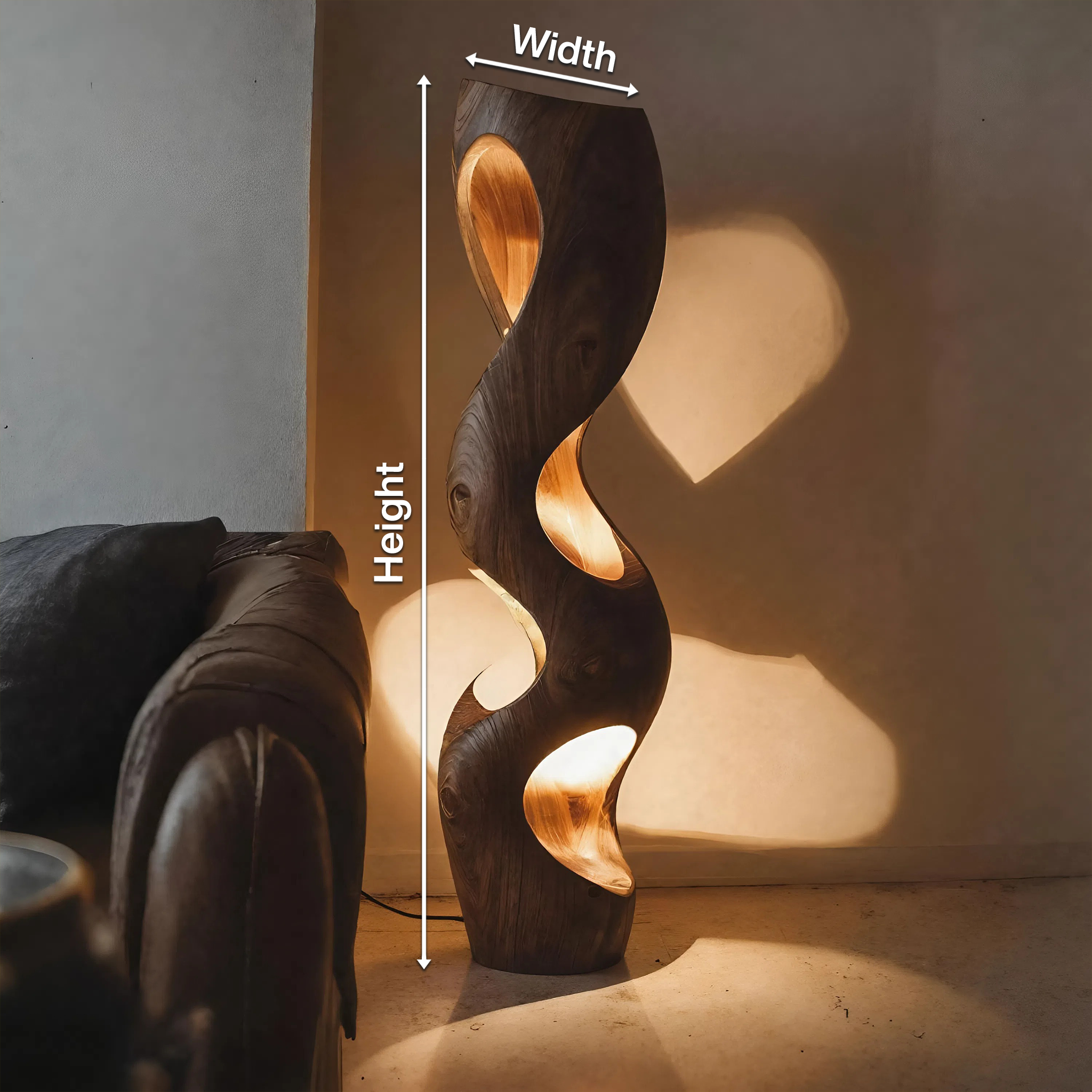 Organic Sculptural Floor Lamp For Modern Living Room
