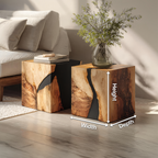 Modern Wooden Cube Coffee Table For Entryway Spaces
