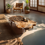 Mid Century Wooden Abstract Coffee Table For Living Room