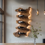 Mid Century Wooden Wine Rack For Bar Decor And Wine Storage
