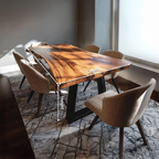 Kitchen Decor Handcrafted Solid Wood Dining Table Natural