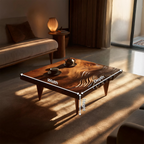 Farmhouse Solid Wood Irregular Coffee Table For Entryway