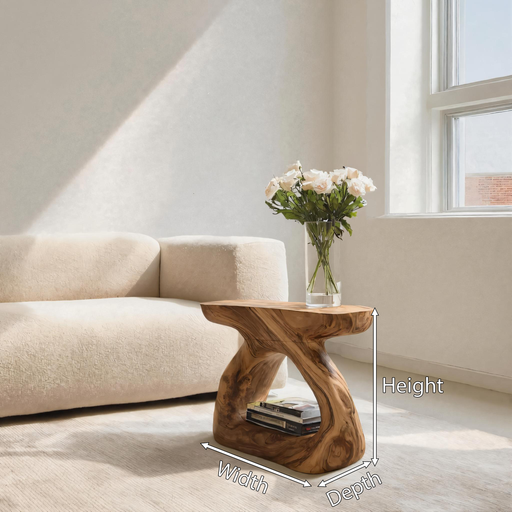 Minimalist Side Table With Storage Shelf For Living Room Decor