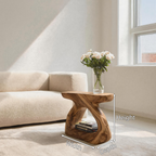 Minimalist Side Table With Storage Shelf For Living Room Decor