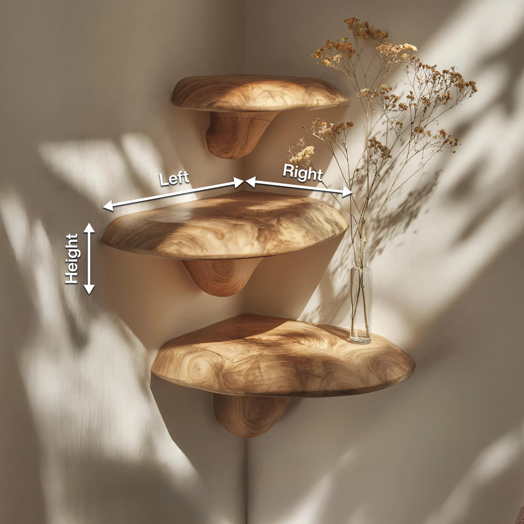 Farmhouse Solid Wood Mushroom Shelf For Bedroom Decor And Furniture Design