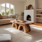 Farmhouse Handcrafted Wooden Live Edge Coffee Table For Decor
