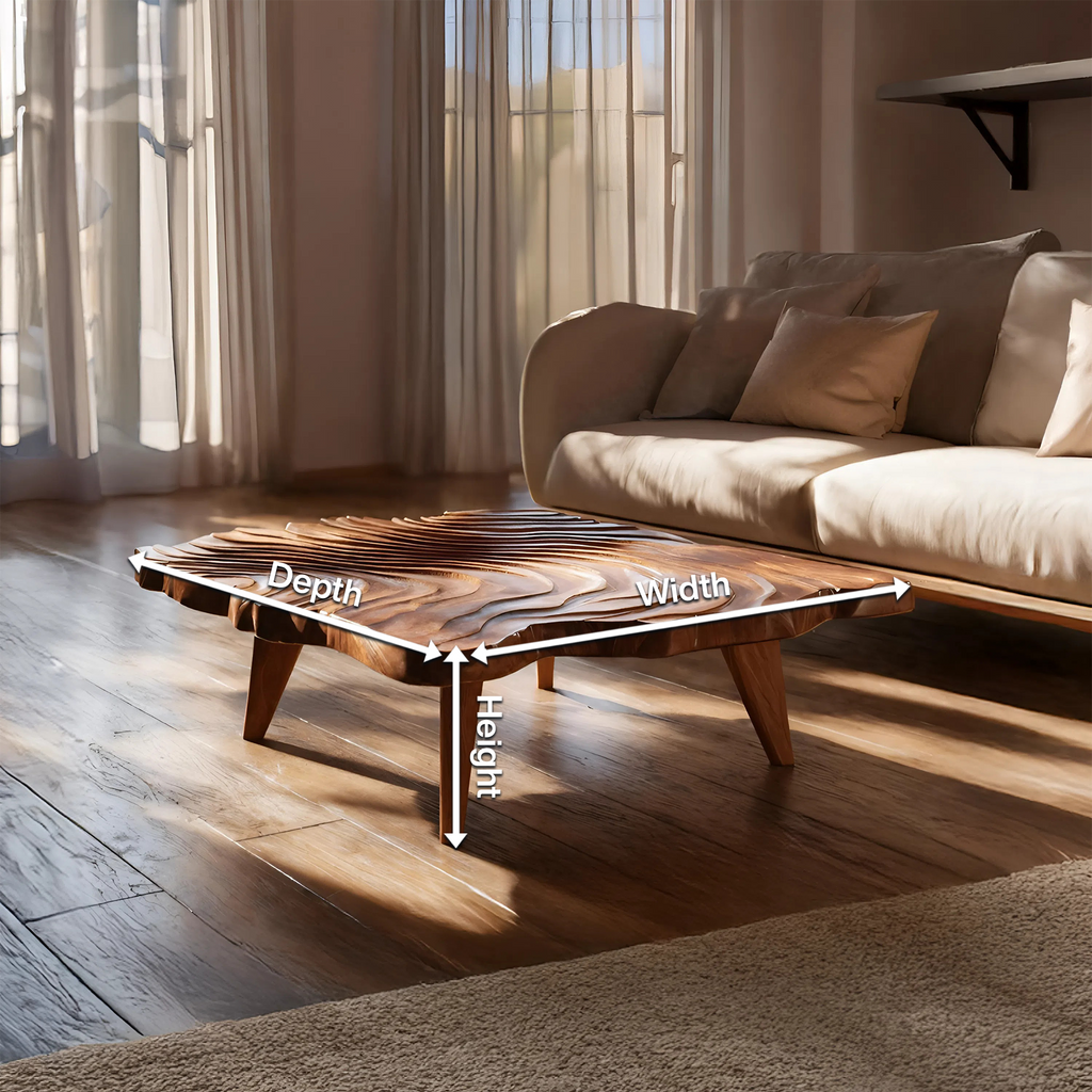 Handcrafted Modern Live Edge Coffee Table For Living Room