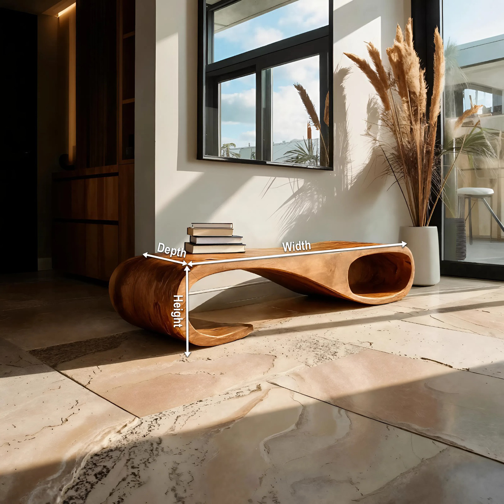 Modern Curved Bench For Entryway Furniture Accent Piece