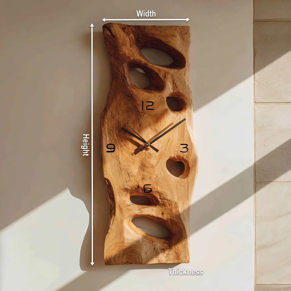 Contemporary Carved Wall Clock For Living Room