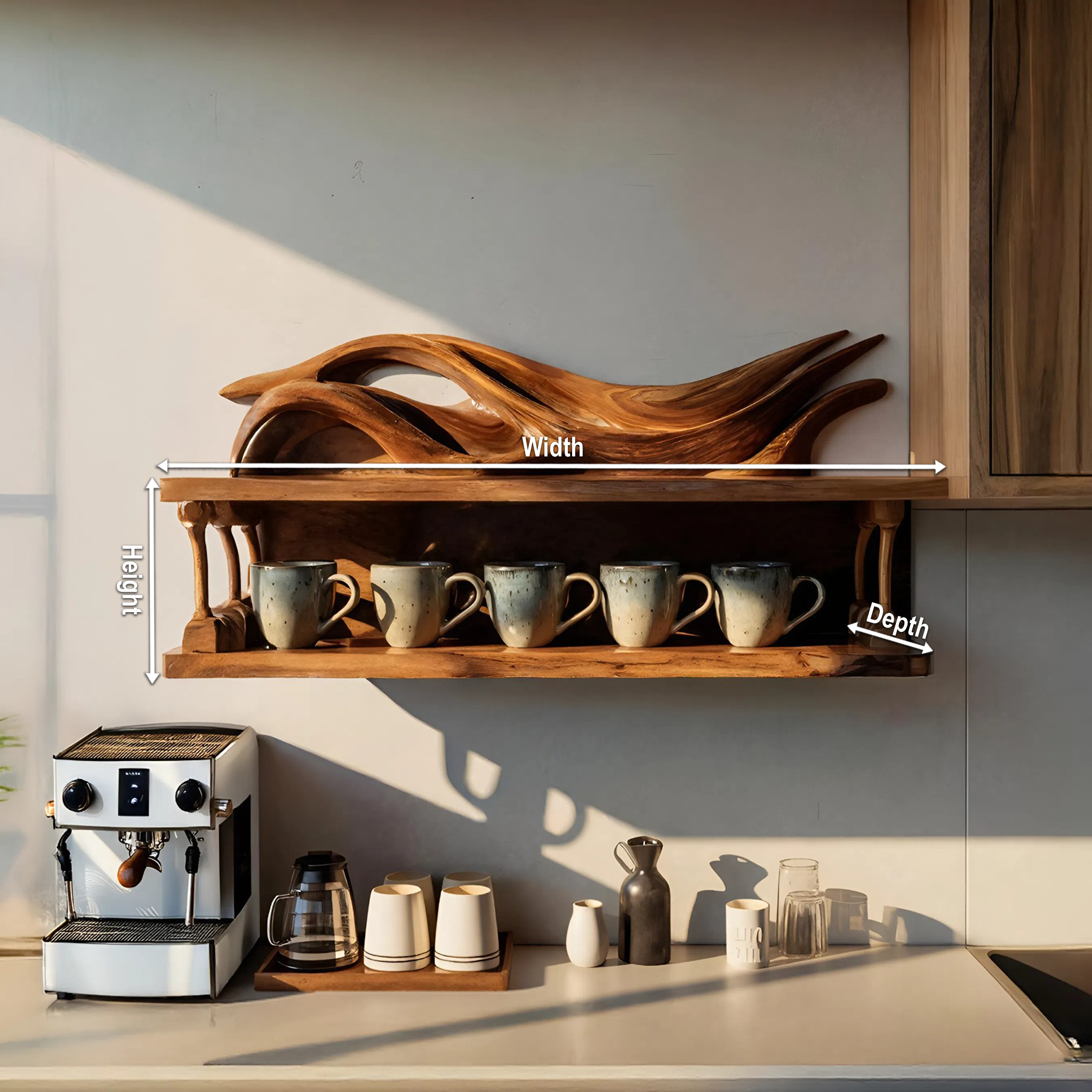 Handcrafted Kitchen Wall Shelf For Functional Decor