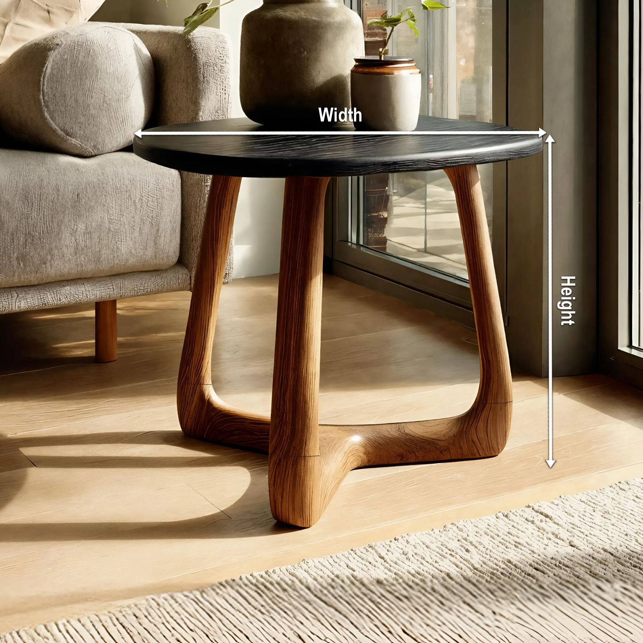 Modern Wooden Side Table For Scandinavian Living Space