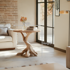 Rustic Solid Wood End Table For Living Room Stylish Wall Display