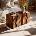 Handcrafted Solid Wood Low Coffee Table For Living Decor