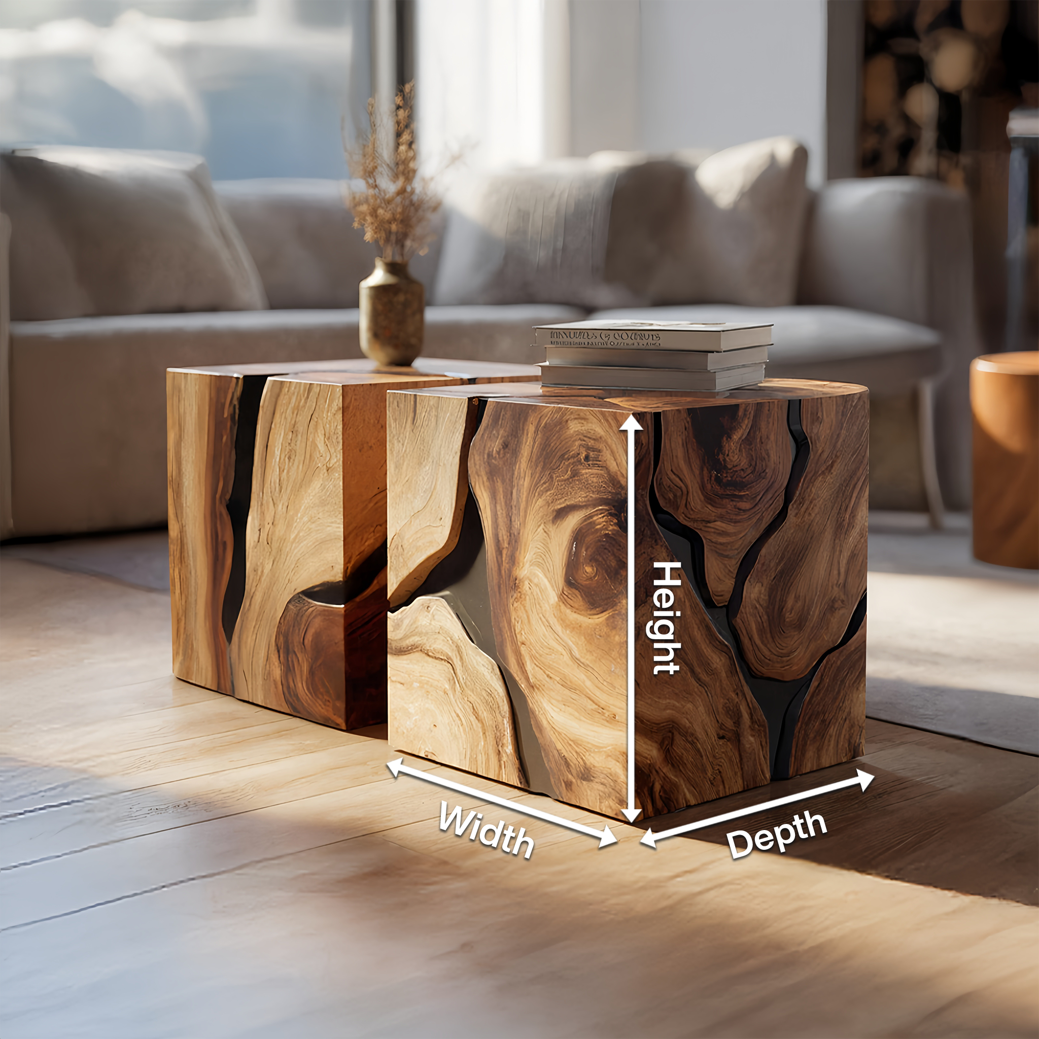 Handcrafted Wooden Square Coffee Table For Furniture Decor