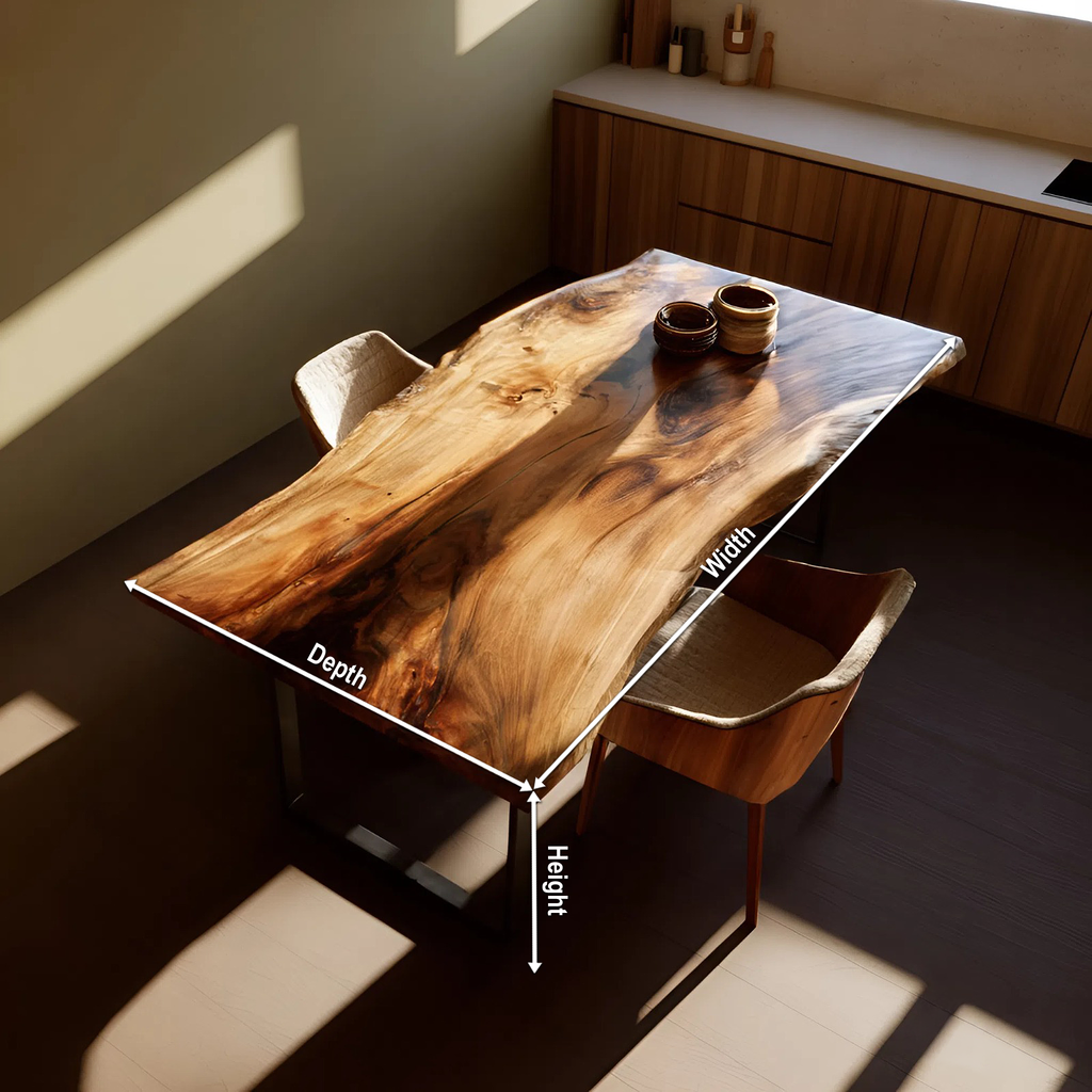 Dining Room Modern Wooden Live Edge Dining Table Natural